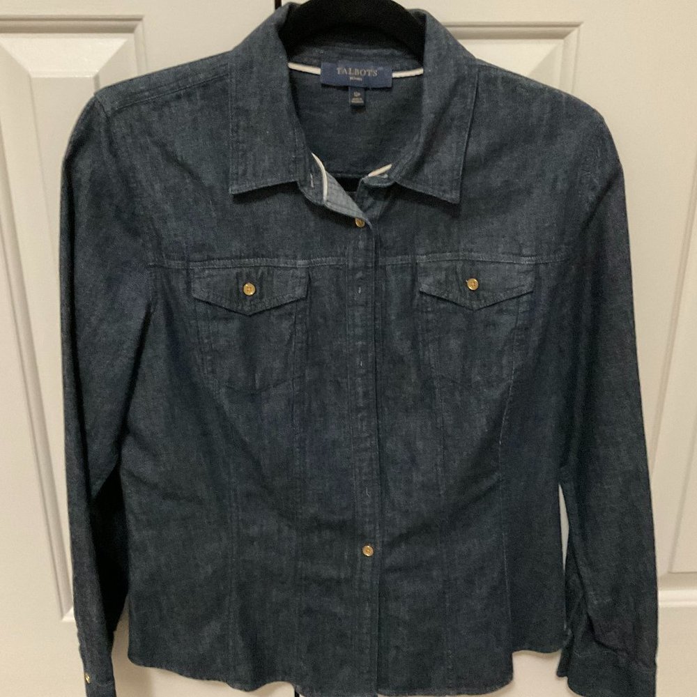 Talbots Dark blue Denim Blouse